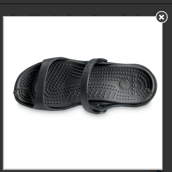 NWOB Black Crocs Women’s Cleo Sandal Size 8 - Picture 2 of 4